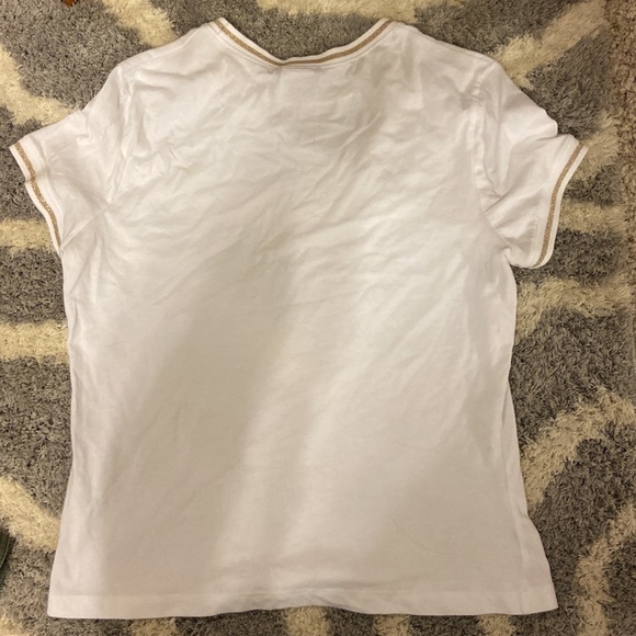 Champion T-Shirt with gold, on neck and arm sleeves. No stains. Youth Large - Picture 2 of 3